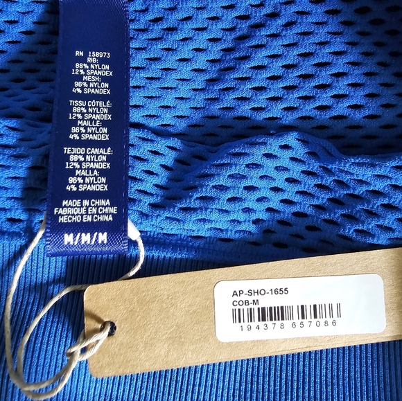 SKIMS NWT Perforated Seemless Shorts Color Cobolt Blue - Picture 2 of 6